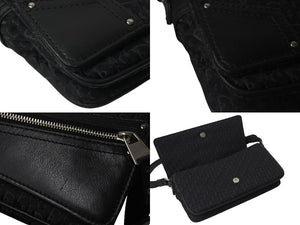 Christian Dior クリスチャンディオール ストリートシック ワンショルダーバッグ トロッター柄 キャンバス レザー ブラック 美品 中古 4c076634