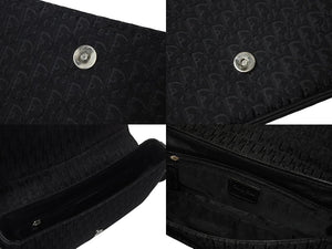 Christian Dior クリスチャンディオール ストリートシック ワンショルダーバッグ トロッター柄 キャンバス レザー ブラック 美品 中古 4c076634