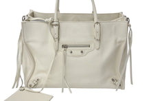 Load image into Gallery viewer, BALENCIAGA バレンシアガ THE PAPER ザペーパー ハンドバッグ アイボリー レザー 370926 手持ち 鞄 美品 中古 4c076635