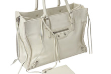 Load image into Gallery viewer, BALENCIAGA バレンシアガ THE PAPER ザペーパー ハンドバッグ アイボリー レザー 370926 手持ち 鞄 美品 中古 4c076635