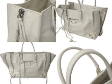 Load image into Gallery viewer, BALENCIAGA バレンシアガ THE PAPER ザペーパー ハンドバッグ アイボリー レザー 370926 手持ち 鞄 美品 中古 4c076635