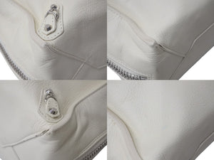 BALENCIAGA バレンシアガ THE PAPER ザペーパー ハンドバッグ アイボリー レザー 370926 手持ち 鞄 美品 中古 4c076635