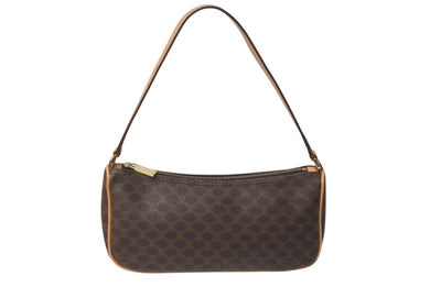 CELINE セリーヌ ワンショルダーバッグ ミニハンドバッグ アクセサリーポーチ マカダム柄 ブラウン 美品 中古 4c076636 正規品