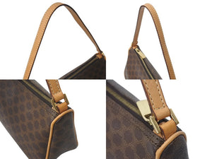 CELINE セリーヌ ワンショルダーバッグ ミニハンドバッグ アクセサリーポーチ マカダム柄 ブラウン 美品 中古 4c076636 正規品