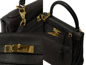 HERMES エルメス ケリー28 内縫い ショコラ ◻︎J刻印 トリヨンクレマンス ゴールド金具 ハンドバッグ 美品 中古 4c076667