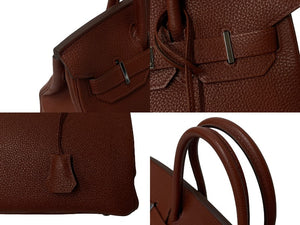 極美品 HERMES エルメス バーキン30 ルージュアッシュ □M刻印 トリヨンクレマンス シルバー金具 ハンドバッグ 中古 4c076668