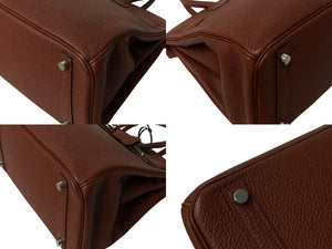 極美品 HERMES エルメス バーキン30 ルージュアッシュ □M刻印 トリヨンクレマンス シルバー金具 ハンドバッグ 中古 4c076668