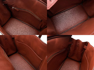 極美品 HERMES エルメス バーキン30 ルージュアッシュ □M刻印 トリヨンクレマンス シルバー金具 ハンドバッグ 中古 4c076668