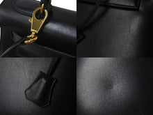 Load image into Gallery viewer, HERMES エルメス ケリー28 外縫い ブラック ○Z刻印 カーフスキン ゴールド金具 ハンドバッグ 美品 中古 4c076669