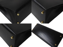 Load image into Gallery viewer, HERMES エルメス ケリー28 外縫い ブラック ○Z刻印 カーフスキン ゴールド金具 ハンドバッグ 美品 中古 4c076669