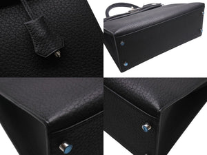 新品同様 HERMES エルメス ケリー32 外縫い ブラック □L刻印 トゴ シルバー金具 ハンドバッグ 2WAY 中古 4c076671