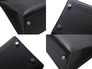 新品同様 HERMES エルメス ケリー32 外縫い ブラック □L刻印 トゴ シルバー金具 ハンドバッグ 2WAY 中古 4c076671