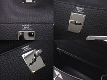 Load image into Gallery viewer, 新品同様 HERMES エルメス ケリー32 外縫い ブラック □L刻印 トゴ シルバー金具 ハンドバッグ 2WAY 中古 4c076671