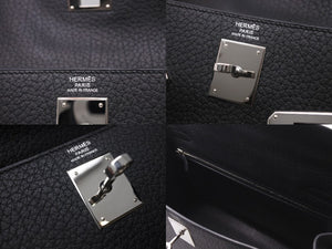 新品同様 HERMES エルメス ケリー32 外縫い ブラック □L刻印 トゴ シルバー金具 ハンドバッグ 2WAY 中古 4c076671