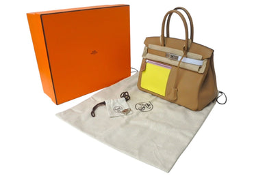 新品同様 HERMES エルメス バーキンカラーマティック30 チャイ ライム ブルーブリュム カシス スイフトB刻印 シルバー金具 中古 4c076672