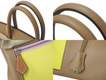 Load image into Gallery viewer, 新品同様 HERMES エルメス バーキンカラーマティック30 チャイ ライム ブルーブリュム カシス スイフトB刻印 シルバー金具 中古 4c076672
