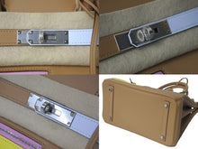 Load image into Gallery viewer, 新品同様 HERMES エルメス バーキンカラーマティック30 チャイ ライム ブルーブリュム カシス スイフトB刻印 シルバー金具 中古 4c076672