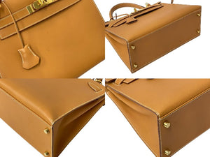 HERMES エルメス ケリー 28 外縫い ブラック □G刻印 ヴォーシャモニー V金具 ゴールド金具 ハンドバッグ 中古 4c076674