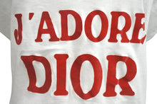 Load image into Gallery viewer, ChristianDior クリスチャンディオール J&#39;ADORE VネックTシャツ 3H16155400 コットン ホワイト レッド サイズ40 美品 中古 4c076711
