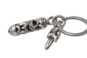 CHROME HEARTS クロムハーツ ROLLER&No5 DGGR ローラー #5ダガーキーリング 重量約31.0g シルバー925 美品 中古 4c076713