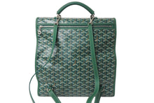 Load image into Gallery viewer, 新品同様 GOYARD ゴヤール サンレジェ バックパック ゴヤールディンキャンバス グリーンシルバー金具 STLEGEMMLTY33CG33P SUT120190 中古 4c076715