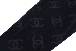 CHANEL シャネル ココマーク レギンス スウェットパンツ ボトムス ベロア ヴィンテージ ブラック レディース 総柄 美品 中古 4c076730