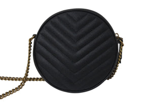 SAINT LAURENT サンローラン ヴィニル チェーンショルダーバッグ レザー ブラック 610436 美品 中古 4c076731