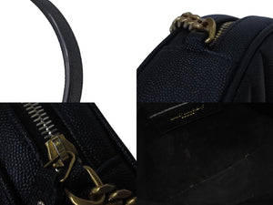 SAINT LAURENT サンローラン ヴィニル チェーンショルダーバッグ レザー ブラック 610436 美品 中古 4c076731
