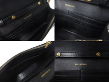 Load image into Gallery viewer, BALENCIAGA バレンシアガ HOURGLASS アワーグラス チェーン ミニ ウォレット シャイニーボックスカーフスキン ブラック 良品 中古 4c076732