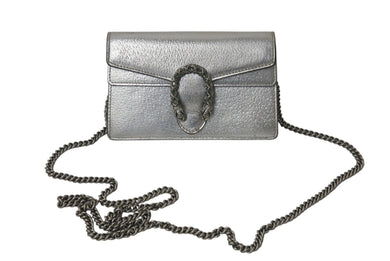 GUCCI グッチ チェーンショルダーバッグ デュオニソス 476432 レザー シルバー 美品 中古 4c076733