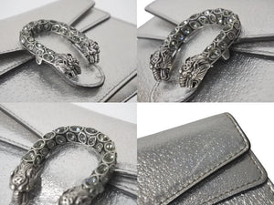 GUCCI グッチ チェーンショルダーバッグ デュオニソス 476432 レザー シルバー 美品 中古 4c076733