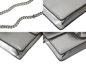GUCCI グッチ チェーンショルダーバッグ デュオニソス 476432 レザー シルバー 美品 中古 4c076733