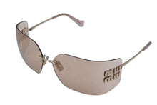 画像をギャラリービューアに読み込む, 極美品 MIUMIU ミュウミュウ ランウェイ サングラス SMU54Y サイズ80◻︎14 110 ピンク ゴールド ロゴ金具 中古 4c076738