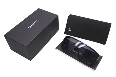 CHANEL シャネル Shield Sunglasses アセテート シールド サングラス 5495A ココマーク ブラック 良品 中古 4c076740