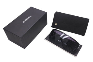 CHANEL シャネル Shield Sunglasses アセテート シールド サングラス 5495A ココマーク ブラック 良品 中古 4c076740