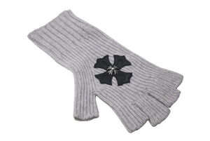 CHROME HEARTS クロムハーツ CHプラス クロスパッチ グローブ 手袋 カシミヤ ラムスキン フィンガーレス ワンサイズ 美品 中古 4c076742