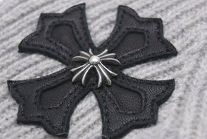 CHROME HEARTS クロムハーツ CHプラス クロスパッチ グローブ 手袋 カシミヤ ラムスキン フィンガーレス ワンサイズ 美品 中古 4c076742