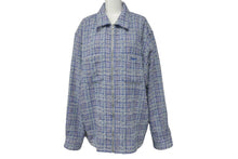 画像をギャラリービューアに読み込む, 未使用 Supreme Boucle Zip Up Shirt ブルー シュプリーム ツイードジャケット サイズL シルバー金具 中古 4c067909 