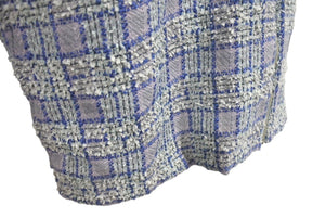 未使用 Supreme Boucle Zip Up Shirt ブルー シュプリーム ツイードジャケット サイズL シルバー金具 中古 4c067909 