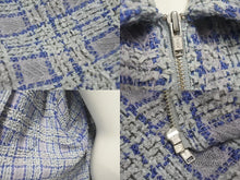 画像をギャラリービューアに読み込む, 未使用 Supreme Boucle Zip Up Shirt ブルー シュプリーム ツイードジャケット サイズL シルバー金具 中古 4c067909 