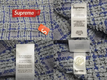 画像をギャラリービューアに読み込む, 未使用 Supreme Boucle Zip Up Shirt ブルー シュプリーム ツイードジャケット サイズL シルバー金具 中古 4c067909 