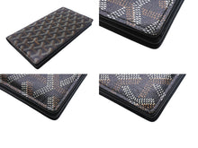 画像をギャラリービューアに読み込む, GOYARD ゴヤール リシュリュー 二つ折り長財布 ロングウォレット ブラック ヘリボーン柄 レザー APM20501 美品 中古 4c067997