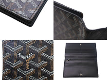 画像をギャラリービューアに読み込む, GOYARD ゴヤール リシュリュー 二つ折り長財布 ロングウォレット ブラック ヘリボーン柄 レザー APM20501 美品 中古 4c067997