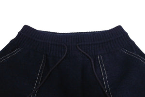 新品未使用 CHANEL シャネル スウェットパンツ サイズ36 P65114K60972 ネイビー カシミヤ シルク ココマーク 中古 4c069358