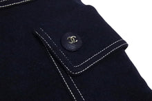 Load image into Gallery viewer, 新品未使用 CHANEL シャネル スウェットパンツ サイズ36 P65114K60972 ネイビー カシミヤ シルク ココマーク 中古 4c069358