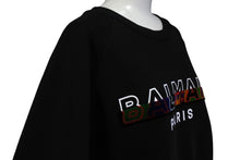 Load image into Gallery viewer, 極美品 BALMAIN バルマン スウェットシャツ トレーナー ブランドロゴ JS004BB26 コットン ブラック マルチカラー 中古 4c069783