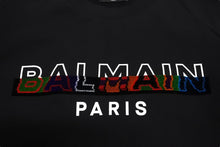 Load image into Gallery viewer, 極美品 BALMAIN バルマン スウェットシャツ トレーナー ブランドロゴ JS004BB26 コットン ブラック マルチカラー 中古 4c069783