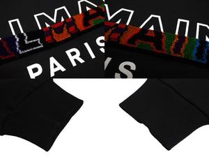 極美品 BALMAIN バルマン スウェットシャツ トレーナー ブランドロゴ JS004BB26 コットン ブラック マルチカラー 中古 4c069783