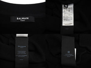 極美品 BALMAIN バルマン スウェットシャツ トレーナー ブランドロゴ JS004BB26 コットン ブラック マルチカラー 中古 4c069783