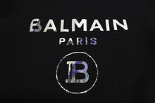 Load image into Gallery viewer, BALMAIN バルマン スウェットシャツ 32791340 コットン プリント ブラック シルバー サイズS 美品 中古 4c069787